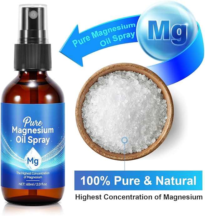Pure Magnesium Oil Spray, Organic Natural Magnesium Oil Spray for Feet, Body, Skin, Topical Products (2 Pack) - Image 2