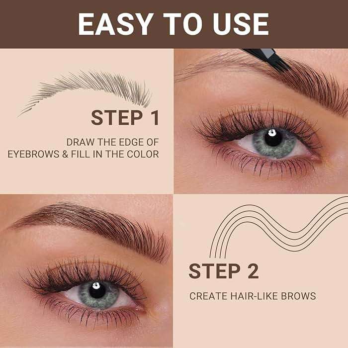 iMethod eyebrow pen - Microblading eyebrow pen, eyebrow pencil with a Micro 4-Fork Tip for Natural Hair-Like Brows, Long-Lasting Eye Brow Pencils for Women, Waterproof, Dark Brown - Image 6