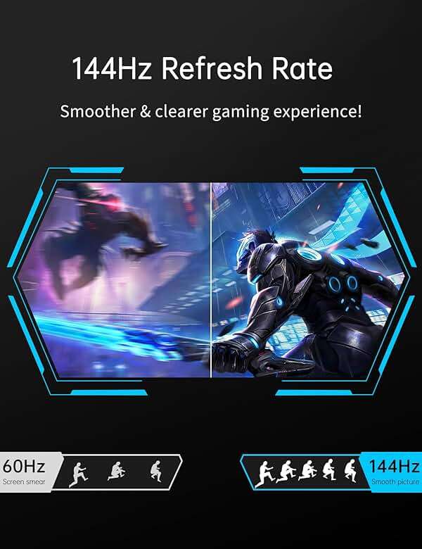 VOKENSU Portable 2K 144Hz Monitor, 16" 2560x1600 QHD Gaming HDR FreeSync, Ultra Slim Travel Screen w/Kickstand & Speaker for Laptop Switch Xbox PS5/4 - Image 3