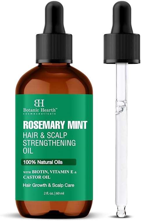 Botanic Hearth 100% Pure Rosemary Mint Oil For Hair Growth & Hair Treatment Oils 2 Fl Oz | Infused with coconut Oil | Hair Oil Repairs Dry Damaged Hair, Strengthening, Healthier | All Hair Types - Image 1