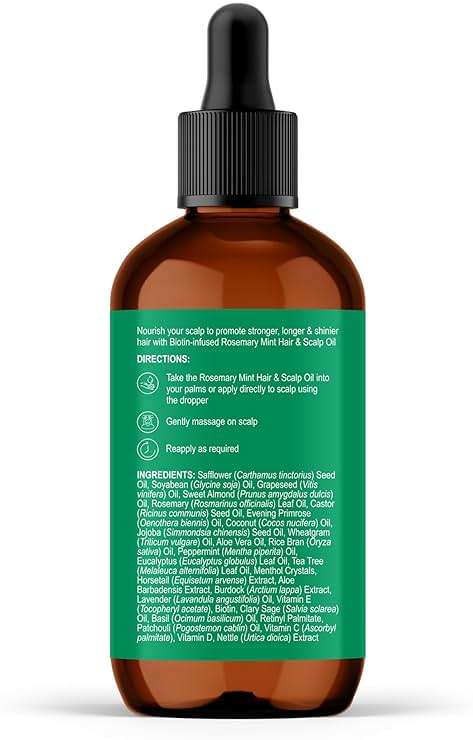 Botanic Hearth 100% Pure Rosemary Mint Oil For Hair Growth & Hair Treatment Oils 2 Fl Oz | Infused with coconut Oil | Hair Oil Repairs Dry Damaged Hair, Strengthening, Healthier | All Hair Types - Image 7