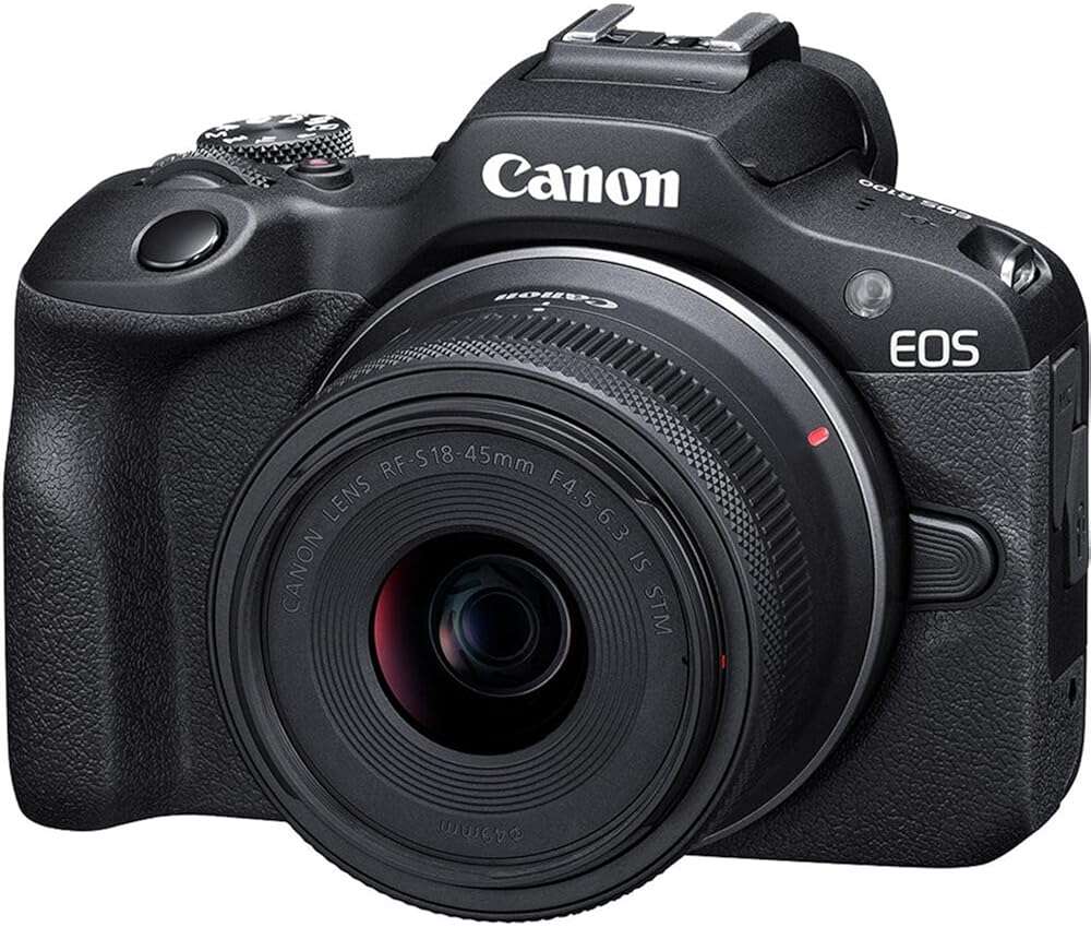 Canon EOS R100 Mirrorless Camera w/Canon RF-S 18-45mm f/4.5-6.3 IS STM Lens + Extra Battery + Case + 64GB Memory (22pc Bundle) (Renewed) - Image 2