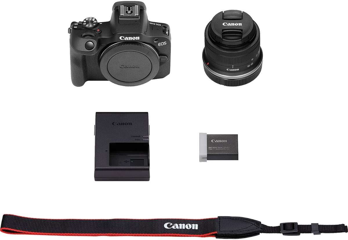 Canon EOS R100 Mirrorless Camera w/Canon RF-S 18-45mm f/4.5-6.3 IS STM Lens + Extra Battery + Case + 64GB Memory (22pc Bundle) (Renewed) - Image 6