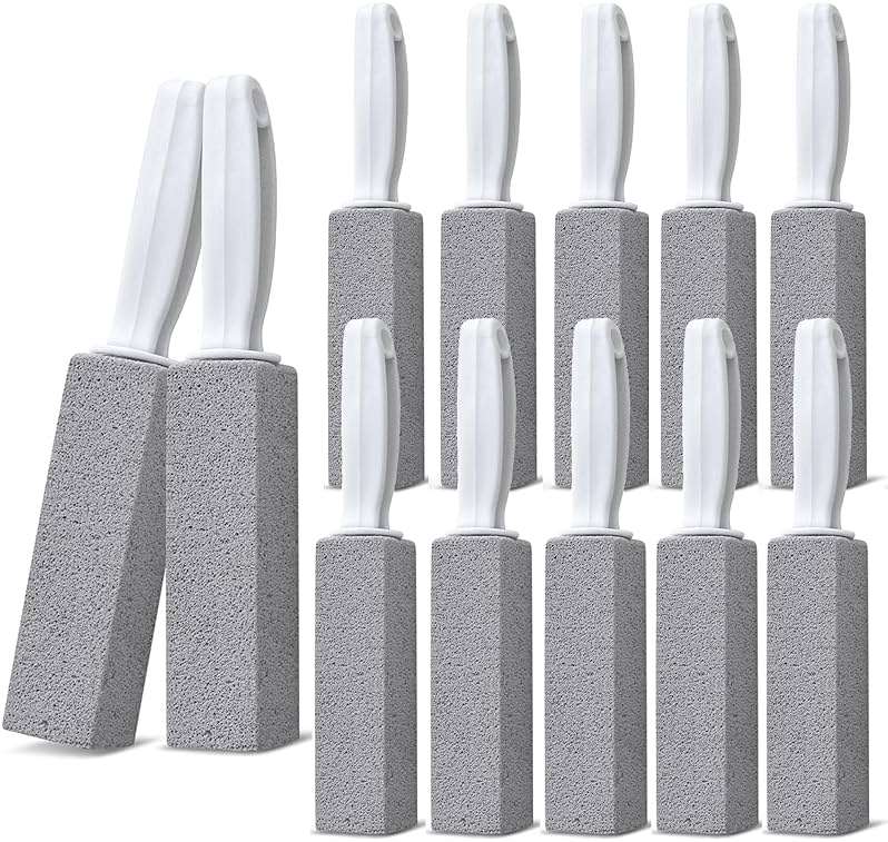 Emycool Pumice Stone Toilet Bowl Cleaner, 12 Pack Toilet Pumice Stone with Handle for Toilet Cleaning, Bathtubs, Sinks, Swimming Pools, Grills - Image 1