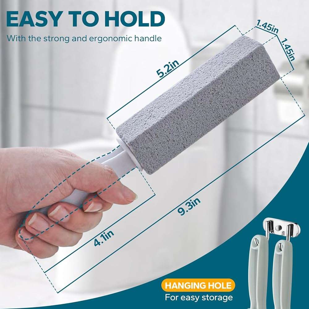 Emycool Pumice Stone Toilet Bowl Cleaner, 12 Pack Toilet Pumice Stone with Handle for Toilet Cleaning, Bathtubs, Sinks, Swimming Pools, Grills - Image 2