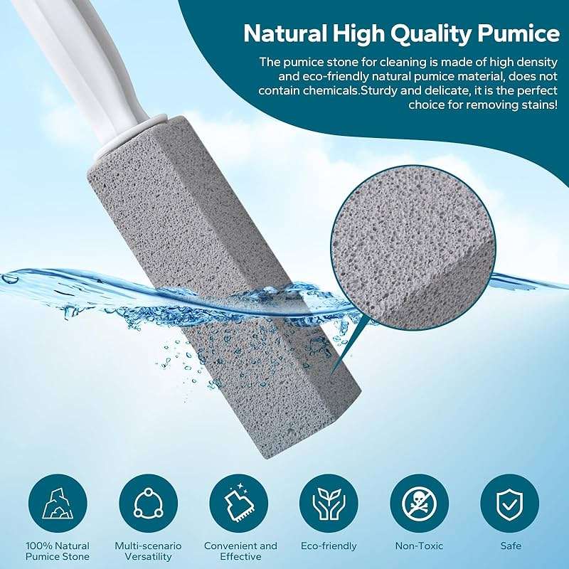 Emycool Pumice Stone Toilet Bowl Cleaner, 12 Pack Toilet Pumice Stone with Handle for Toilet Cleaning, Bathtubs, Sinks, Swimming Pools, Grills - Image 4