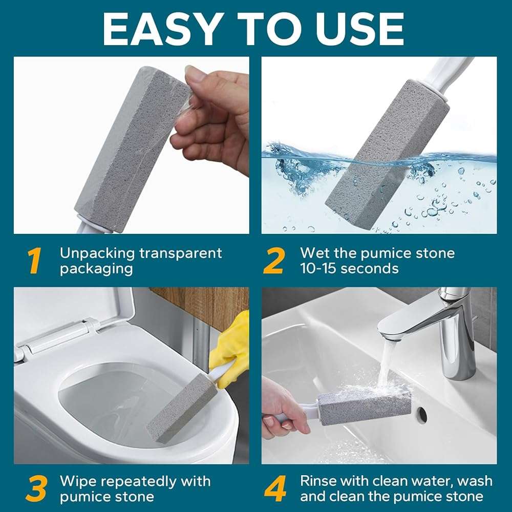 Emycool Pumice Stone Toilet Bowl Cleaner, 12 Pack Toilet Pumice Stone with Handle for Toilet Cleaning, Bathtubs, Sinks, Swimming Pools, Grills - Image 6