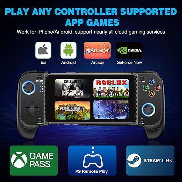 MystNova Wireless Phone Controller for iPhone & Android - Mobile Gamepad with Hall Effect Joysticks, Compatible with Xbox/PS5/Steam Link/Cloud Gaming, Ergonomic Design, Long Battery Life - Image 2