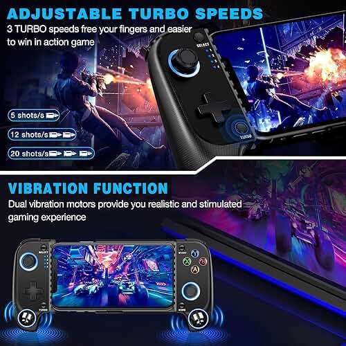 MystNova Wireless Phone Controller for iPhone & Android - Mobile Gamepad with Hall Effect Joysticks, Compatible with Xbox/PS5/Steam Link/Cloud Gaming, Ergonomic Design, Long Battery Life - Image 5
