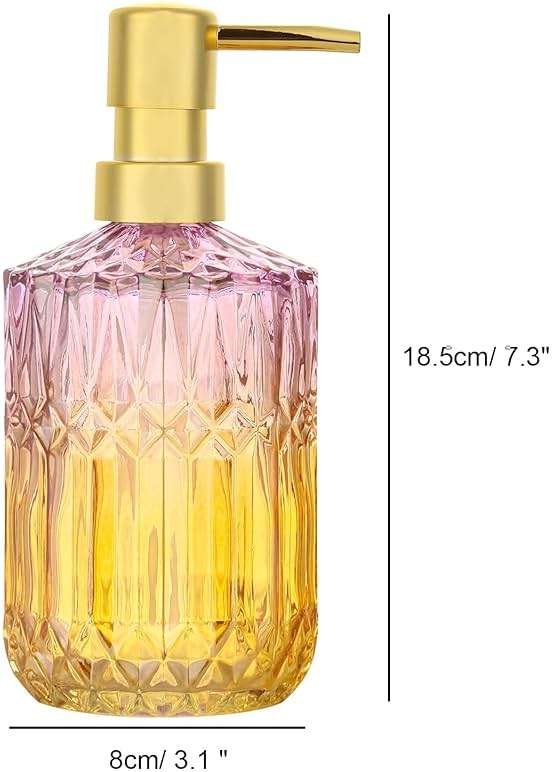 YunNasi Soap Dispenser with Pump, Refillable Liquid Hand Soap Dish Soap Dispensers for Bathroom Counter, Kitchen Sink (PurpleOrange) - Image 3