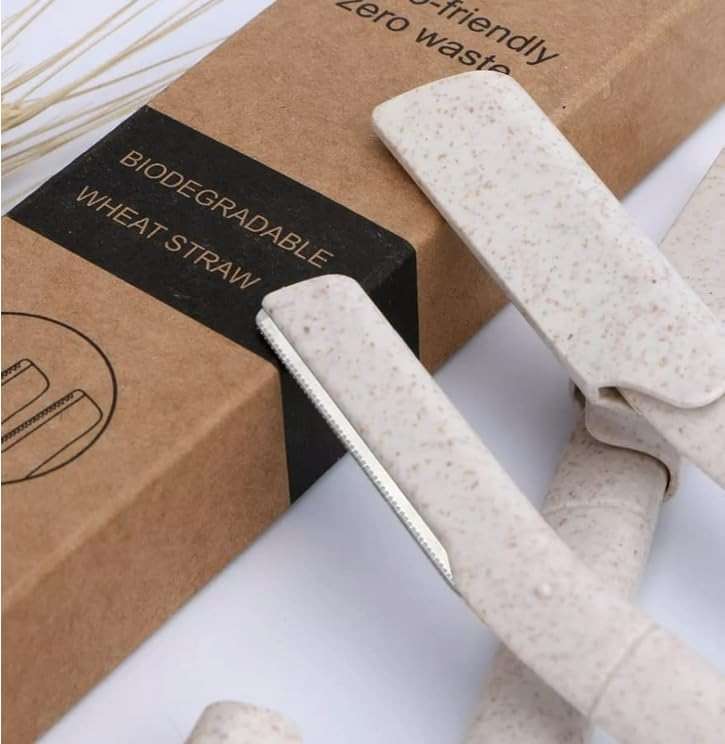 Derma-Plane Razor | Biodegradable Face Razor | Eyebrow Shaper | Recycled Wheat Straw Material | Eco-Friendly | 3 Count (Pack of 1) - Image 6
