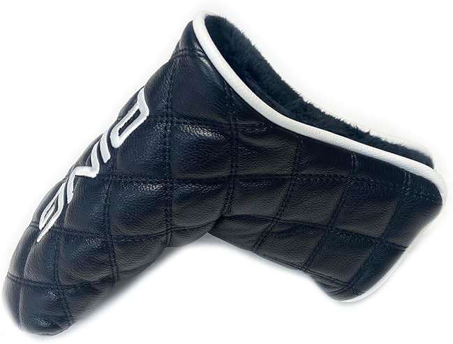 Ping Universal Quilted Premium Leather Black Putter Headcover, Magnet Closure - Image 2