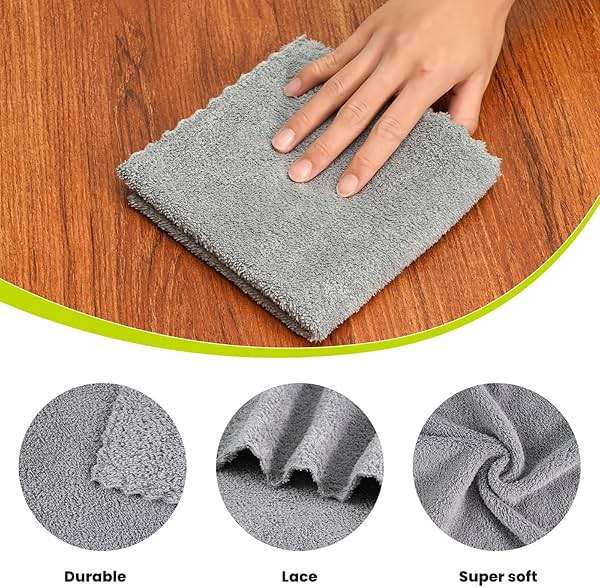 Neessno 12 Pack Cleaning Cloth,Ultra Soft Absorbent Quick Drying Microfiber Cleaning rags,No scratches,Reusable,Washable,Lint Free Cleaning Towels for Kitchen,Window,Glass,car,11.8"×11.8",(Multicolor) - Image 3