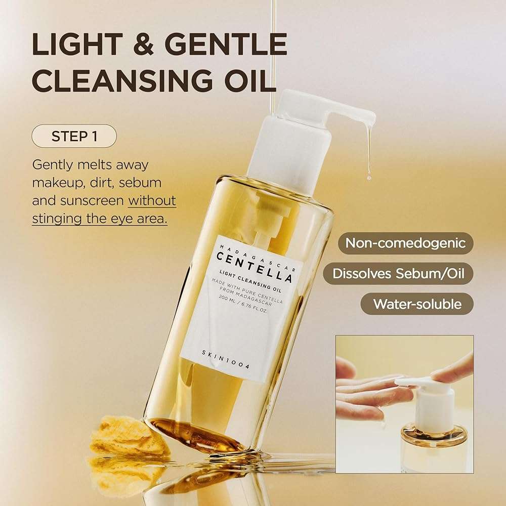 SKIN1004 Centella Double Cleansing Duo, Cleansing Oil 6.76 fl.oz & Ampoule Foam Cleanser 4.23 fl.oz, Korean Gentle Face Cleanser Gift Set, Makeup Remover with Madagascar Centella, Korean Skincare - Image 3
