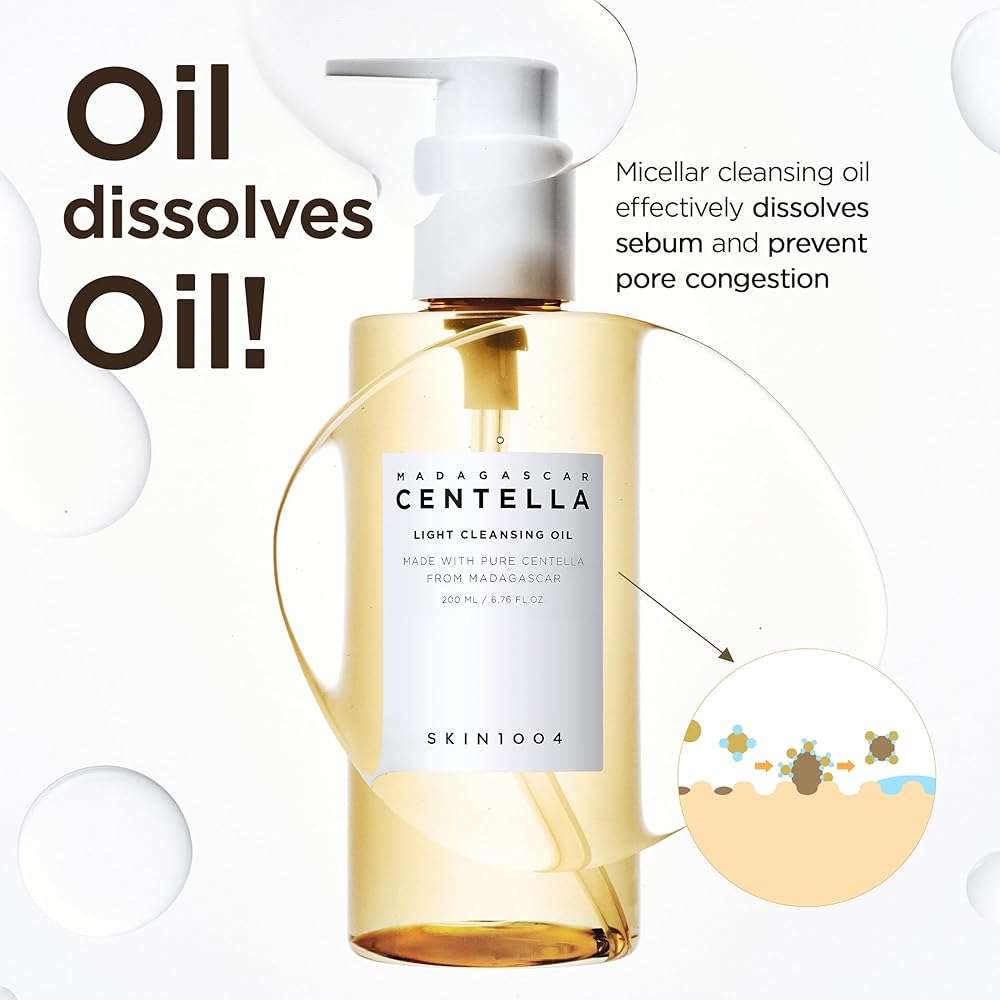 SKIN1004 Centella Double Cleansing Duo, Cleansing Oil 6.76 fl.oz & Ampoule Foam Cleanser 4.23 fl.oz, Korean Gentle Face Cleanser Gift Set, Makeup Remover with Madagascar Centella, Korean Skincare - Image 5