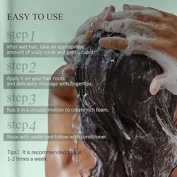 VOERUY Scalp Scrub, Rosemary Scalp Exfoliator Scrub Shampoo, 2-in-1 Scalp Treatment with Mint Oil, Hair Treatment to Clarify and Remove Build Up with Silicone Scalp Massager, 10.6oz/300g - Image 6