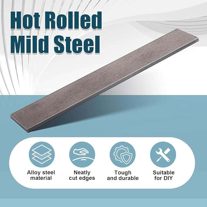 Hicarer 2 Pcs 2 x 1/4 x 12 Inch Steel Flat Bar Metal Stock Hot Rolled Steel Plate Solid Plain Metal Flat Bar Stock - Image 4
