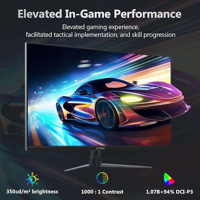 Z-Edge 27-inch Gaming Monitor QHD 2560 x 1440 2K, 180Hz Refresh Rate, 1ms MPRT, UG27QF Fast IPS Computer Monitor with Crosshair, HDMI 2.0x2, DP 1.4x2 - Image 6