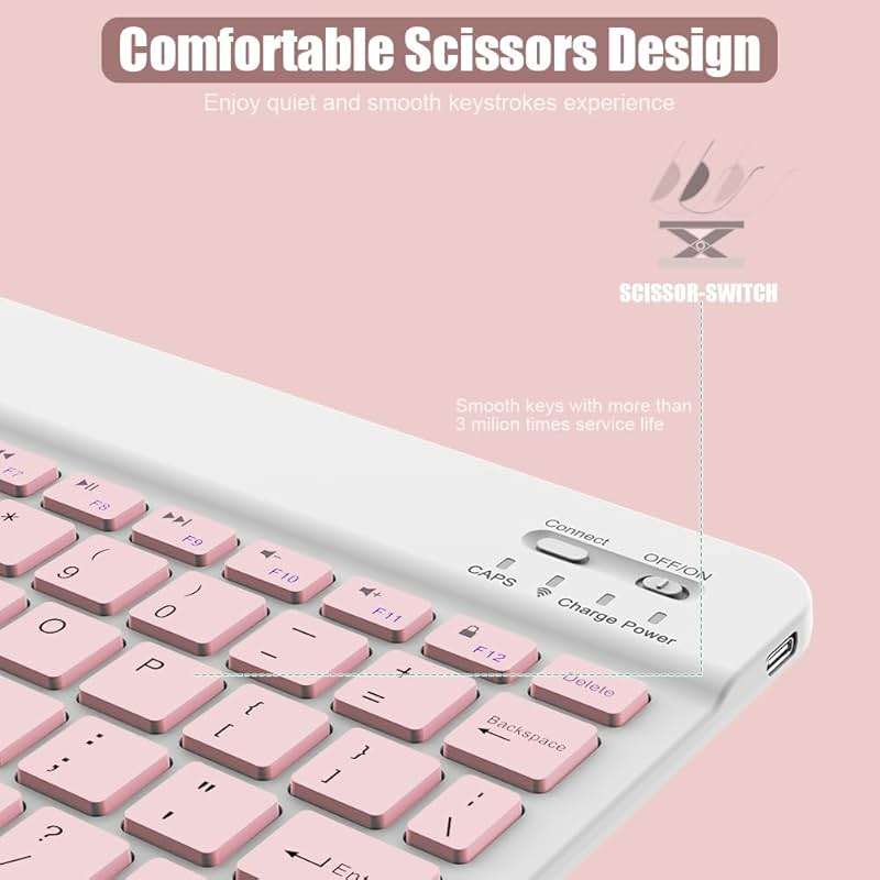 NOOX Bluetooth Keyboard for iPad A16 11th 10th Generation, iPad Pro 13/12/11/10/9/8/7 inch, iPad Air 13/11th Gen, iPad mini Tablets, etc. - Slim Wireless Portable Travel Office Computer Accessories - Image 3