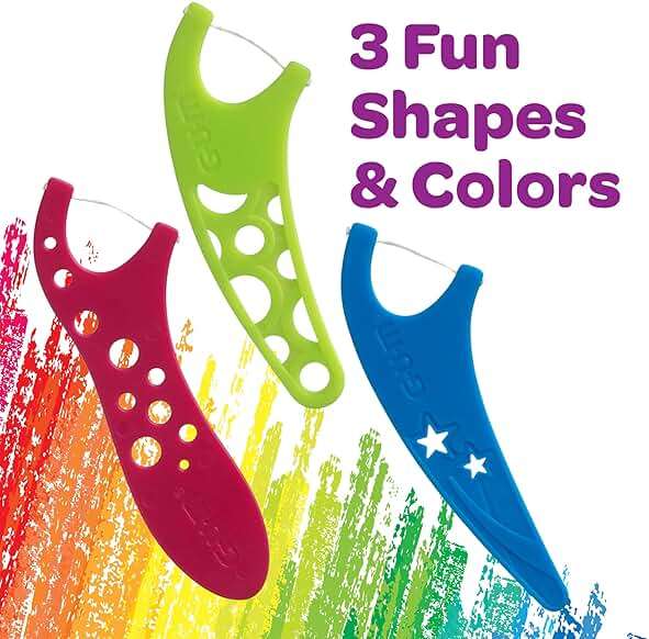 GUM Crayola Kids Flossers with Fluoride - Designed for Little Hands - Fun Grape Flavor - Easy to Use Kids Floss Picks for Children Ages 3+, 75 Count (Pack of 6) - Image 3