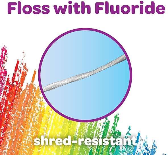 GUM Crayola Kids Flossers with Fluoride - Designed for Little Hands - Fun Grape Flavor - Easy to Use Kids Floss Picks for Children Ages 3+, 75 Count (Pack of 6) - Image 4