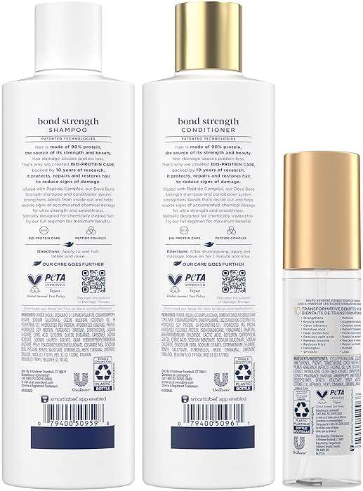 Dove Bond Strength Shampoo & Conditioner Set + Hair Serum Bundle – Repair Treatment for Damaged and Frizzy Hair (3 Piece Set) - Image 2