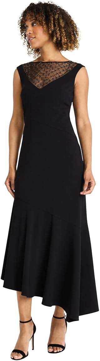 Maggy London Women's Cap Sleeve Illusion Fit and Flare Midi Dress - Image 2