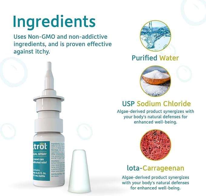 Nasitrol Natural Nasal Spray - Saline Nasal Care Daily Mist - Severe Nasal Spray Moisturizing Sinus Nasal Sprays & Instant Relief for Daily Use - 1.7 fl. Oz. (50 ml) Bottle (Pack of 2) - Image 4