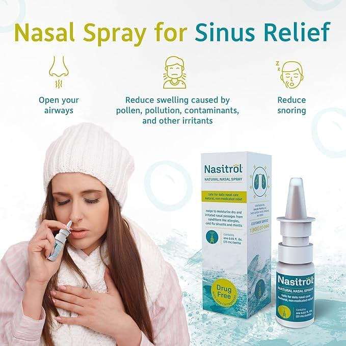 Nasitrol Natural Nasal Spray - Saline Nasal Care Daily Mist - Severe Nasal Spray Moisturizing Sinus Nasal Sprays & Instant Relief for Daily Use - 1.7 fl. Oz. (50 ml) Bottle (Pack of 2) - Image 6