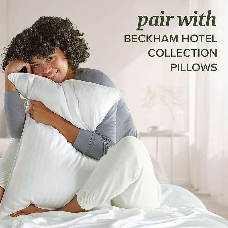 Beckham Hotel Collection Queen Size White Pillow Protector with Zipper Set of 2, Soft and Breathable Cotton Pillow Protector Covers - Image 8