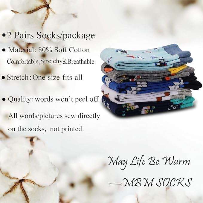 MBMSO 2 Pairs Information Technology Socks Appreciation Gift for Coder Network Engineer Gifts for Men Binary Code Gifts Socks - Image 7