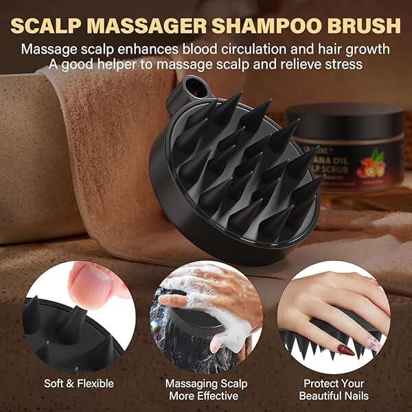 Scalp Scrub for Hair Growth, Scalp Exfoliator with Batana Oil & Rosemary, Deep Scalp Cleanser with Scalp Massager, 2-in-1 Clarifying Shampoo Hair Treatment, Buildup Removal, Itchy Relief, 10.93 oz - Image 4