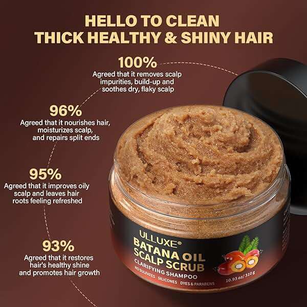 Scalp Scrub for Hair Growth, Scalp Exfoliator with Batana Oil & Rosemary, Deep Scalp Cleanser with Scalp Massager, 2-in-1 Clarifying Shampoo Hair Treatment, Buildup Removal, Itchy Relief, 10.93 oz - Image 6