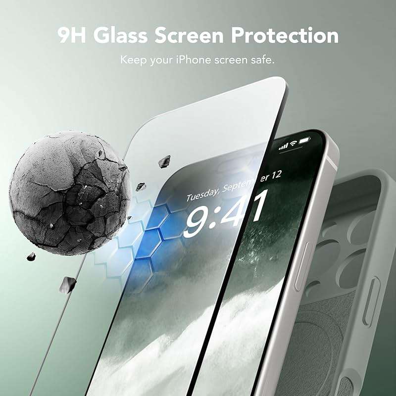 SuydanBox Magnetic for iPhone 16 Pro Max Case, Compatible with MagSafe, [Full Camera Protection][Screen Protector] Silicone Shockproof Protective Phone Case for iPhone 16 Pro Max 6.9", Calke Green - Image 5