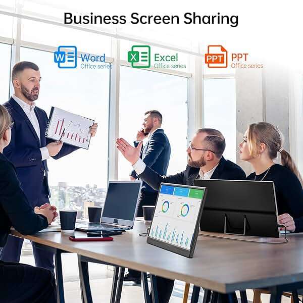 Yxk Portable Monitor 15.6 Inch 1080P 60Hz IPS HDR Ultra-Slim Travel Monitor with Dual Speakers USB-C HDMI Second Screen for Laptop PC Mac Phone Xbox PS4/5 Switch, VESA Kickstand, Zero Frame Gaming - Image 8