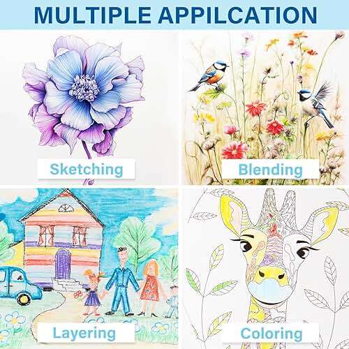 V-Opitos 48 Pack Colored Pencils Set, Pre-sharpened Coloring Pencils for Kids Beginners, Colored Pencils for Adult Coloring Books, Ideal Art Supplies for Sketching, Coloring & Painting - Image 5
