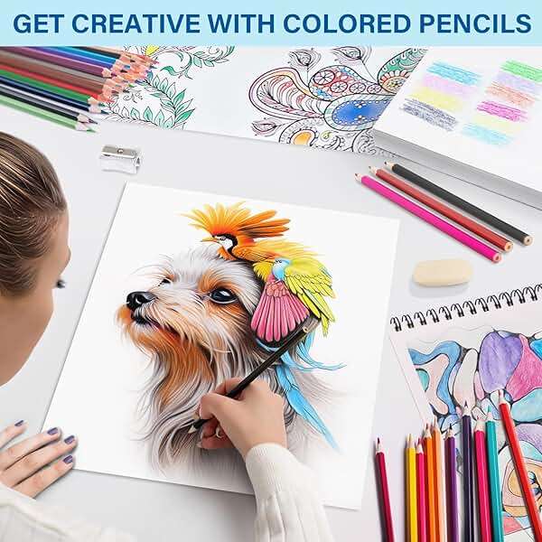 V-Opitos 48 Pack Colored Pencils Set, Pre-sharpened Coloring Pencils for Kids Beginners, Colored Pencils for Adult Coloring Books, Ideal Art Supplies for Sketching, Coloring & Painting - Image 6