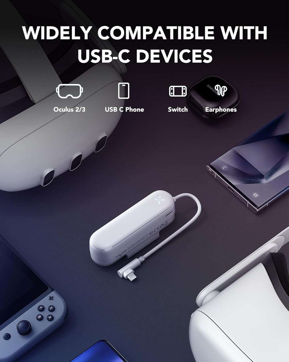 VIYISI Battery Pack for Meta Quest 3 and 2, 5000mAh Power Bank for Extended Playtime, Lightweight VR Charger Accessories Compatible with Oculus Quest Original and Elite Straps - Image 6