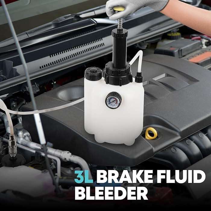 BreeRainz 3L Upgraded Brake Bleeder Kit, Manual Brake Bleeder Fluid Pump with 4 Master Cylinder Adapters and 1L Brake Bleeder Bottle Suitable for Most Vehicles - Image 6