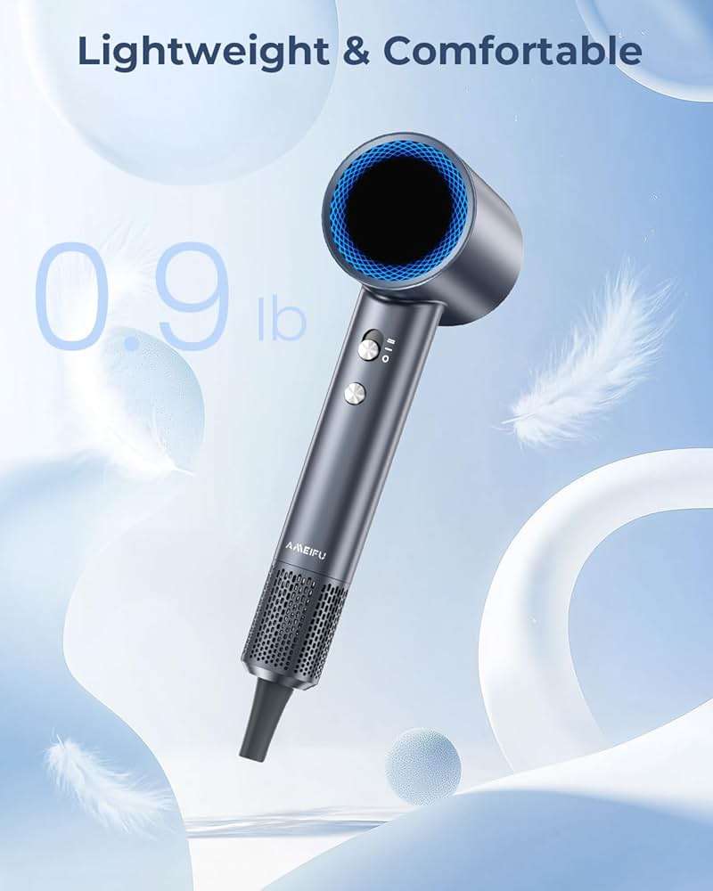 Hair Dryer, 150000 RPM Professional High-Speed Blow Dryer, Negative Ionic Hair Dryer for Fast Drying, Low Noise Thermo-Control HairDryer with Magnetic Nozzle for Home Travel Women Man - Image 4