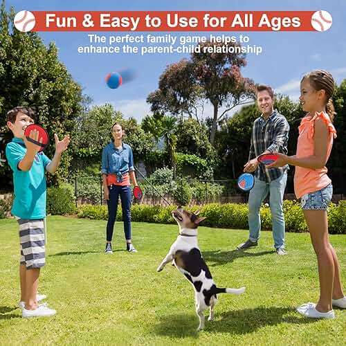 Toss and Catch Ball Game, Kids Toddler Baseball Glove & Catch Ball Toys, Kids Outdoor Games for Family, Toys for Beach Yard Outside, Birthday Christmas Gift for Ages 3 4 5 6 7 8-12 Year Old Boys Girl - Image 5