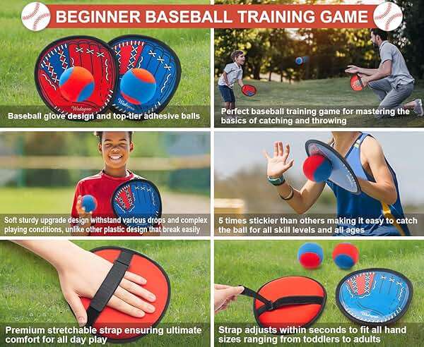 Toss and Catch Ball Game, Kids Toddler Baseball Glove & Catch Ball Toys, Kids Outdoor Games for Family, Toys for Beach Yard Outside, Birthday Christmas Gift for Ages 3 4 5 6 7 8-12 Year Old Boys Girl - Image 7