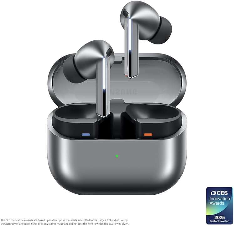 Samsung Galaxy Buds 3 Pro AI True Wireless Bluetooth Earbuds, Noise Cancelling, Sound Optimization, Redesigned Comfort Fit, Silver [US Version, Amazon Exclusive, 2Yr Warranty] - Image 1