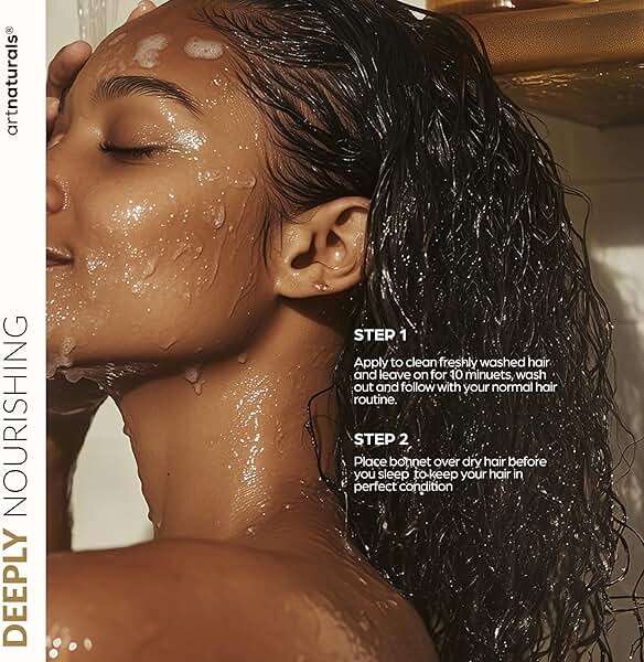 ArtNaturals 2-Step Deep Repair Hair Mask for Damaged Hair - Intensive Treatment for Dry, Damaged & Color-Treated Hair - Argan oil Deep Conditioner w/ Silk Bonnet to Drive Deeper Penetration 8 oz - Image 6