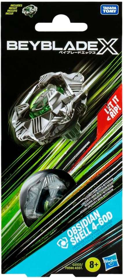Beyblade X Obsidian Shell 4-60D Booster Pack Set with Defense Type Top; Authentic Takara Tomy Battle Tops Games/Toys for Boys and Girls 8+ - Image 5