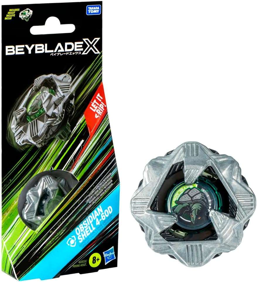 Beyblade X Obsidian Shell 4-60D Booster Pack Set with Defense Type Top; Authentic Takara Tomy Battle Tops Games/Toys for Boys and Girls 8+ - Image 6