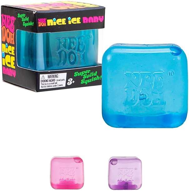Schylling NeeDoh Nice Ice Baby - Sensory Squeeze Toy - Super Solid Squish - 1.25" Wide - Color May Vary (Pack of 1) - Image 1