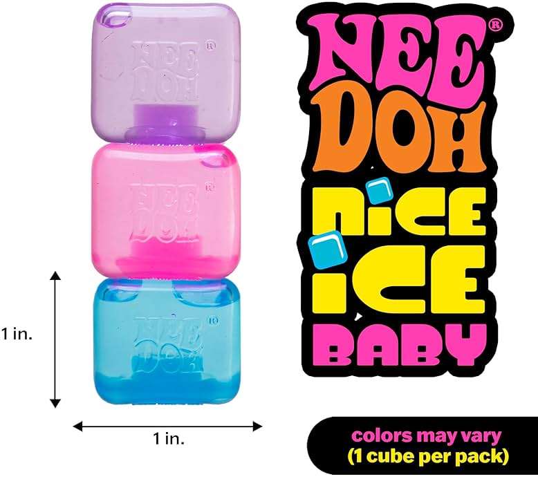 Schylling NeeDoh Nice Ice Baby - Sensory Squeeze Toy - Super Solid Squish - 1.25" Wide - Color May Vary (Pack of 1) - Image 2