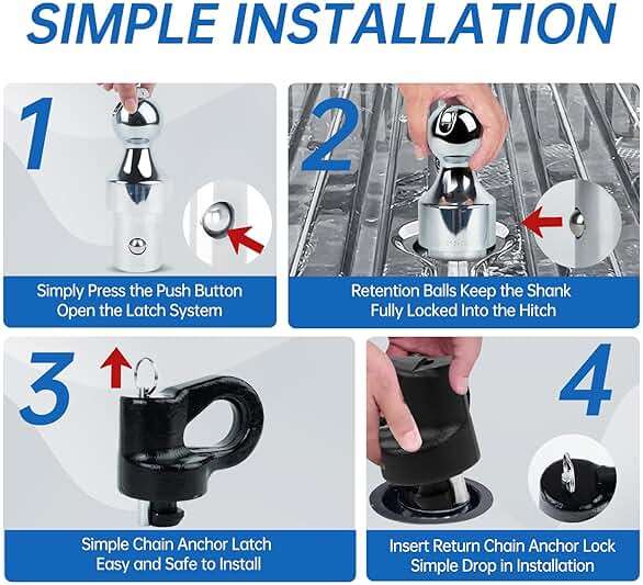 60692, Upgraded 38k 2-5/16 in Hitch Ball Puck System Gooseneck Hitch Kit with Case Compatible with Ford F250/F350/F450, Chevrolet Silverado 2500/3500 HD, GMC Sierra 2500/3500 HD Nissan Titan XD - Image 3