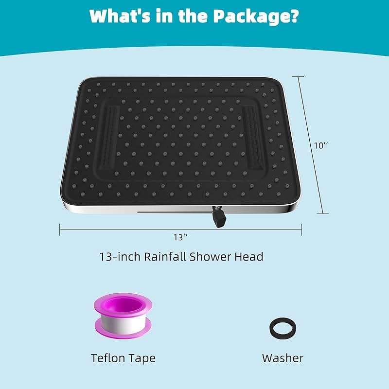 Hibbent cUPC Certified 5 Spray Modes Shower Head, 13'' High Pressure Large Rainfall Shower Head, High Flow Waterfall Bathroom Fixed Showerheads with Adjustable Swivel Ball Joint, Chrome - Image 3